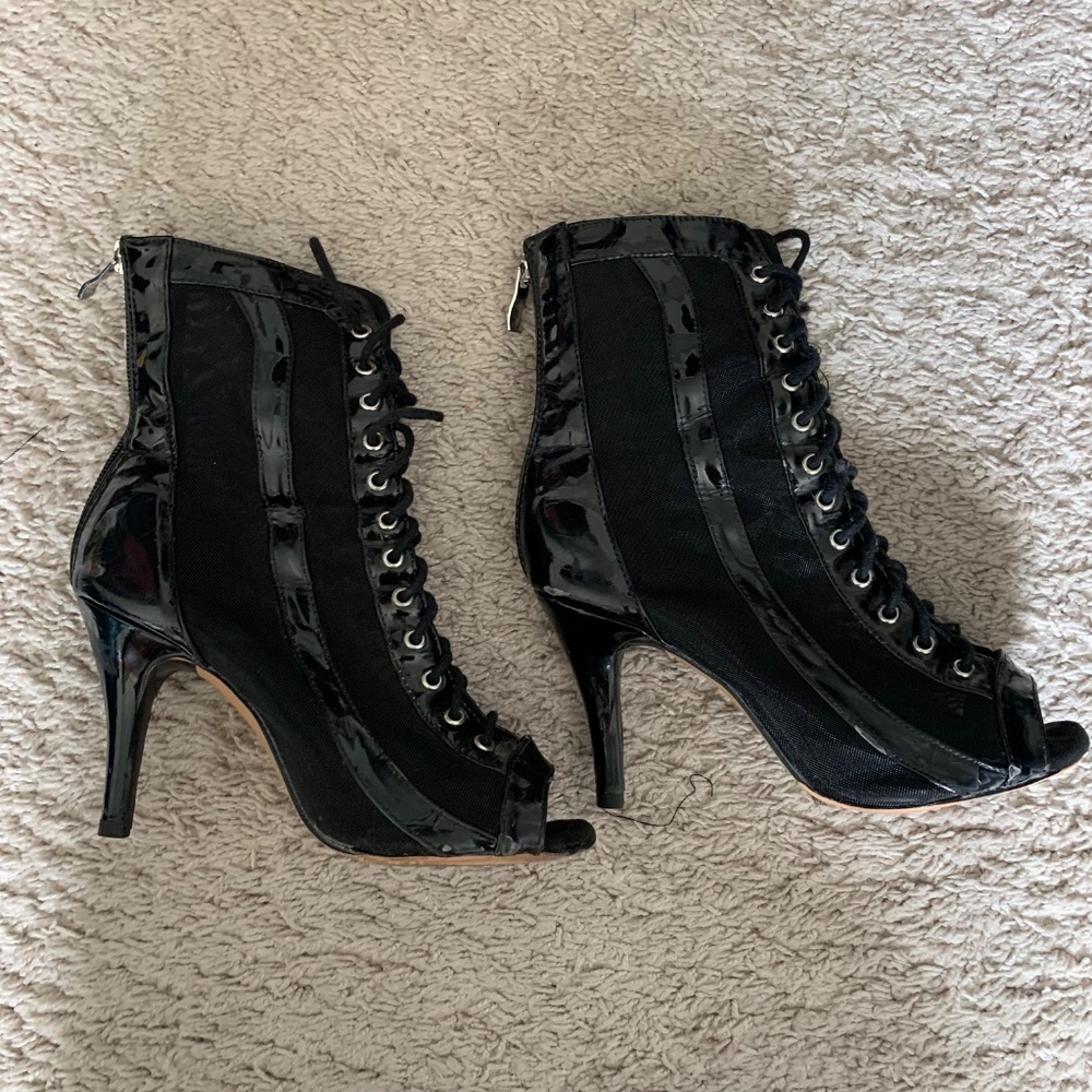 Burju dance heel booties black 6.5 - Picture 2 of 5